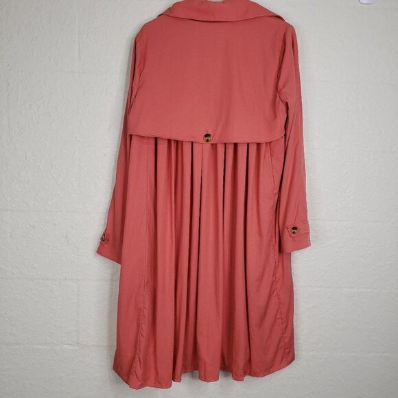 Soft Surroundings Coral Trench Coat Size Large - Picture 11 of 16